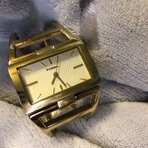 Gold Fossil watch